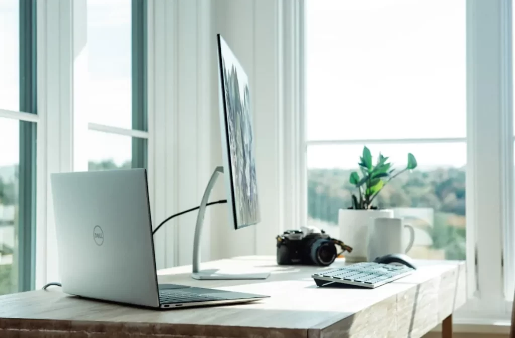 Sleek workspace featuring innovative micro technology devices.